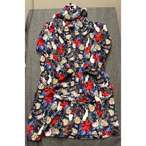 Vera Bradley Womens Plush Fleece Hooded Robe Winter Forest Rabbit  L/XL